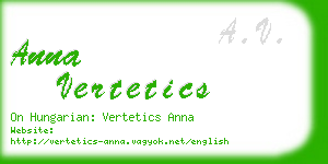 anna vertetics business card